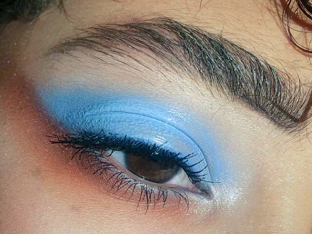 Womens Opaque Light Blue Eyeshadow