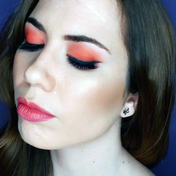 Womens Orange Coral Shade Eyeshadow