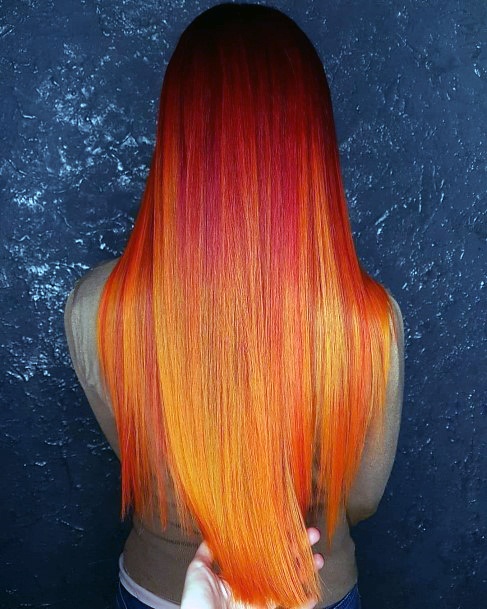 Womens Orange Good Looking Hairstyless