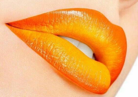 Womens Orange Lips Neon Makeup Looks Ideas