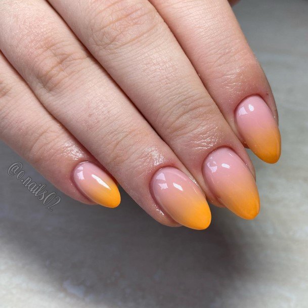 Womens Orange Ombre Nail Design Ideas