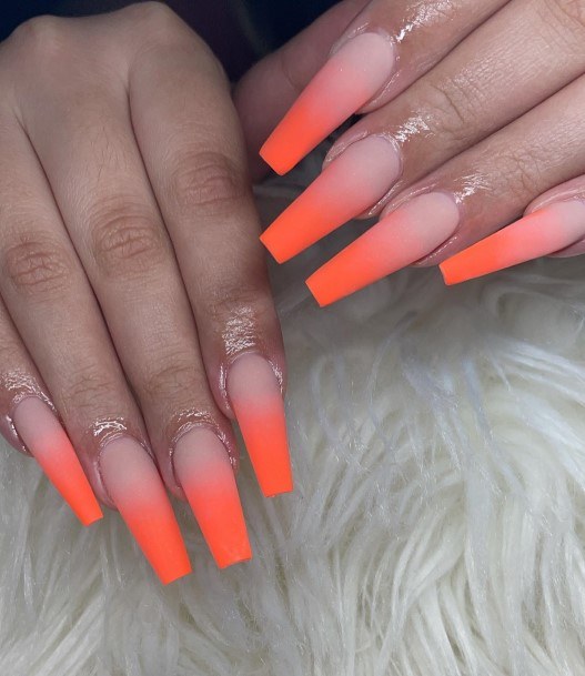 Womens Orange Ombre Super Nail Designs