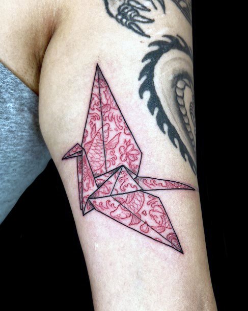 Womens Origami Girly Tattoo Designs