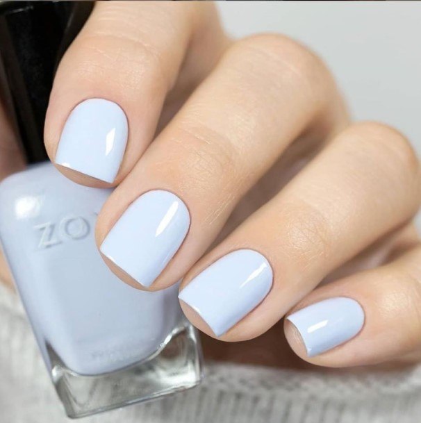Womens Pale Blue Girly Nail Designs