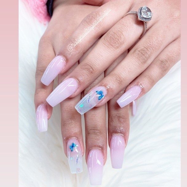 Womens Pale Pink Girly Nail Designs