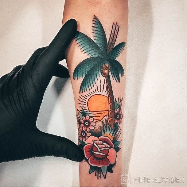 Womens Palm Tree Tattoos