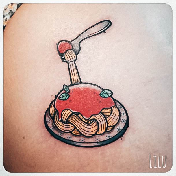 Womens Pasta Super Tattoo Designs