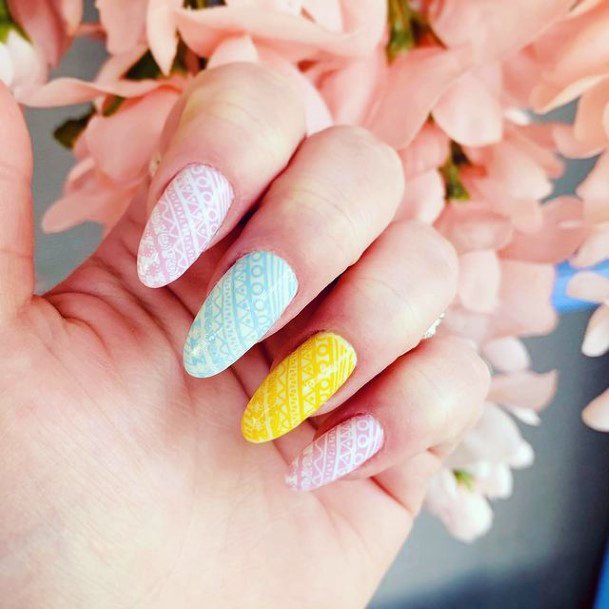 Womens Pastel Striped April Nails