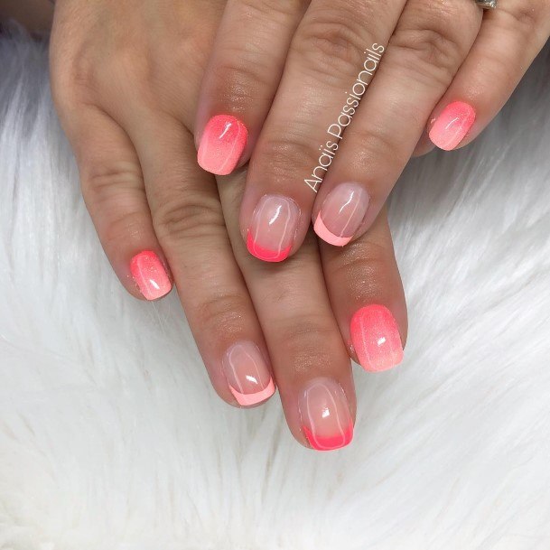 Womens Peach And Pink Nail Design Ideas