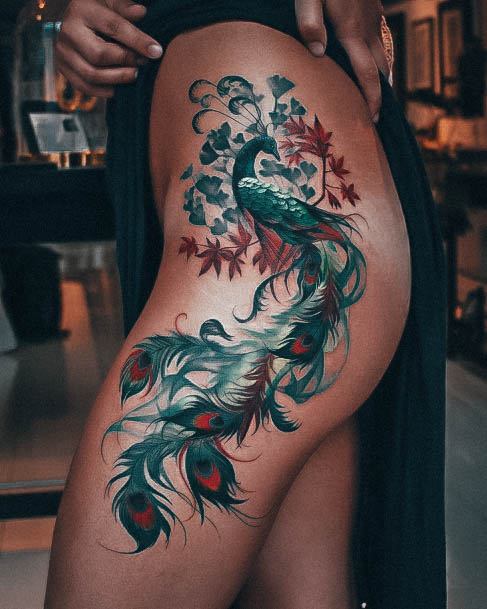 Womens Peacock Tattoo Design Ideas