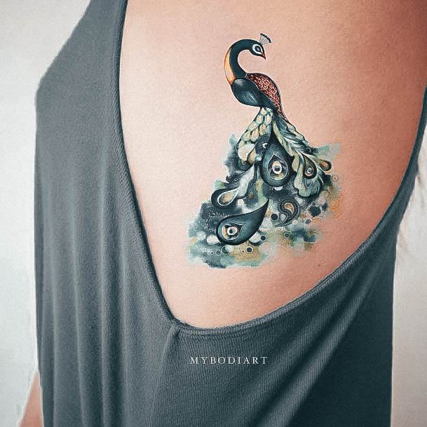 Womens Peacockly Peacock Tattoo Ideas