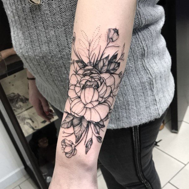 Womens Peony Good Looking Tattoos