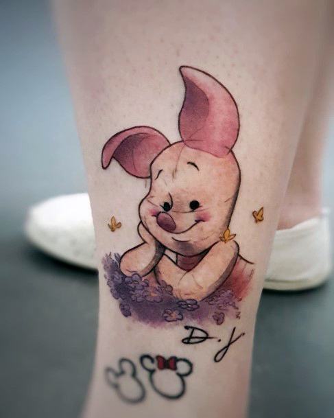 Womens Piglet Girly Tattoo Designs