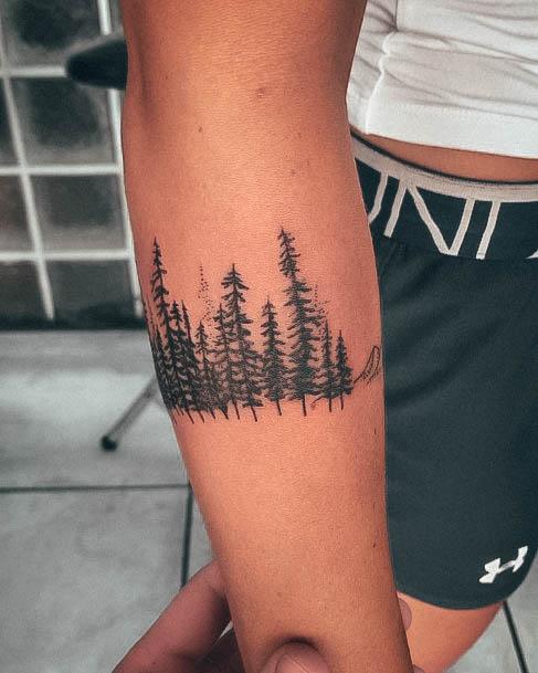 Womens Pine Tree Good Looking Tattoos