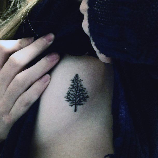 Womens Pine Tree Tattoo Torso