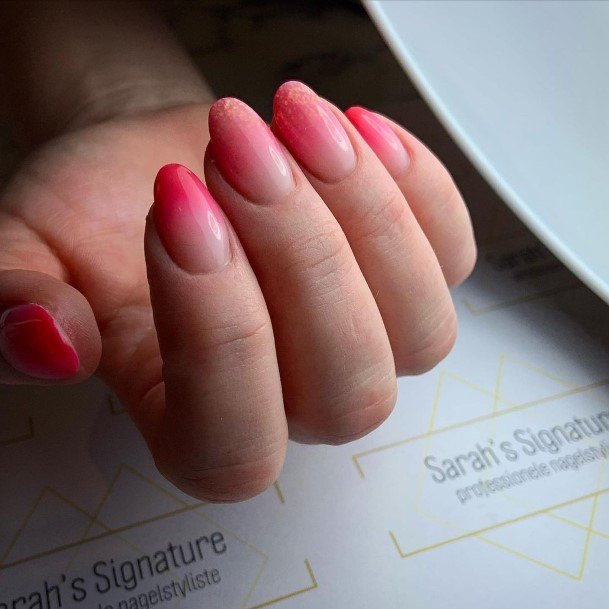 Womens Pink Ombre Nails