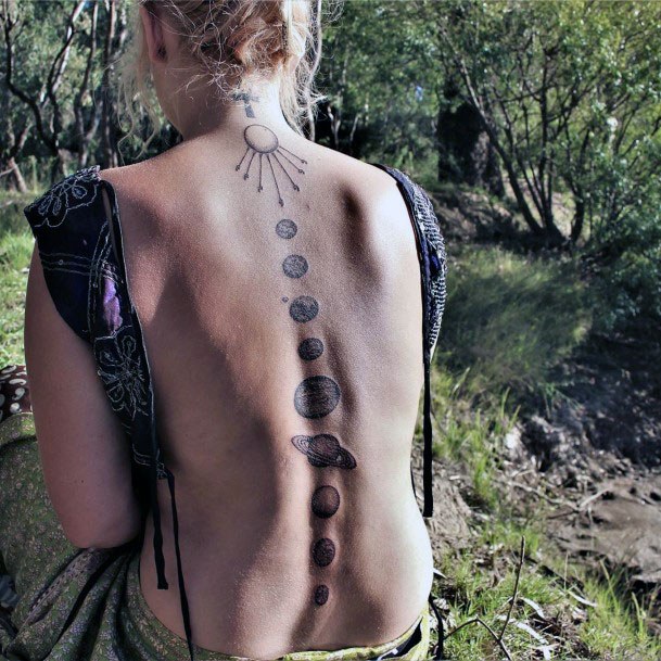 Womens Planet Grey Tattoo Spine