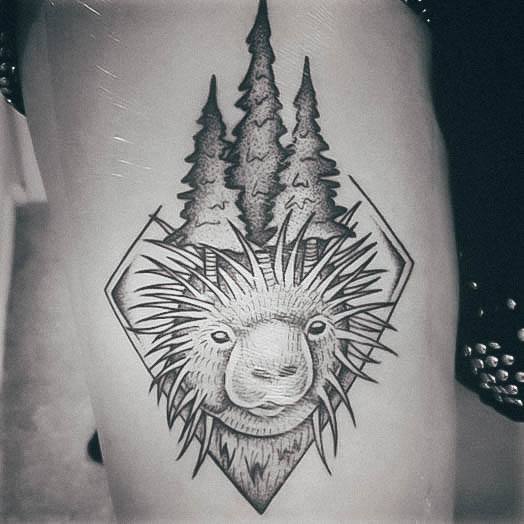 Womens Porcupine Tattoo Design Ideas