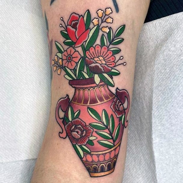 Womens Pottery Tattoo Design Ideas