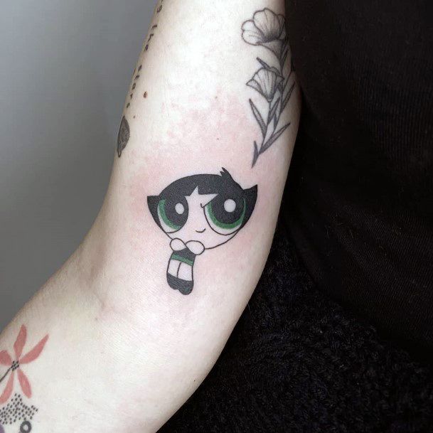 Womens Powerpuff Girls Buttercup Girly Tattoo Designs