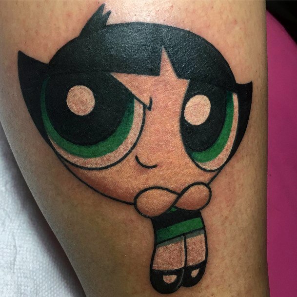 Womens Powerpuff Girls Buttercup Tattoo Ideas