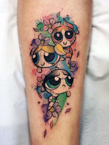 Womens Powerpuff Girls Tattoo Design Ideas