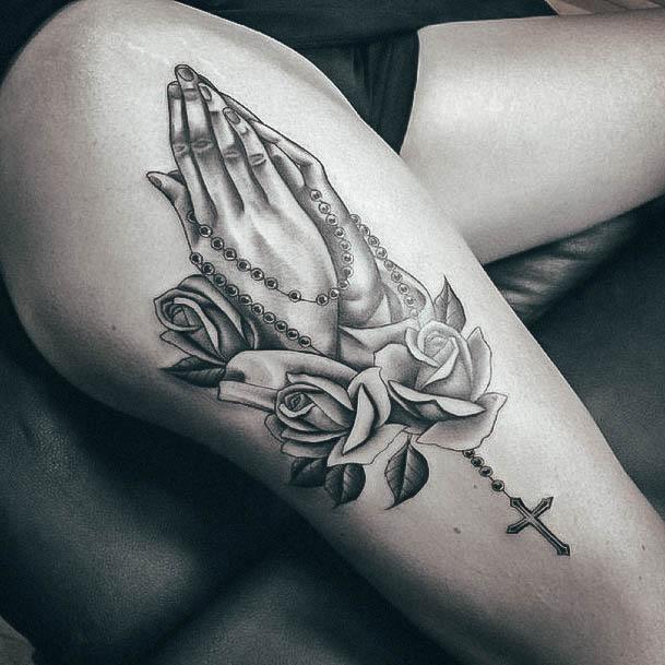Womens Praying Hands Tattoo Design Ideas