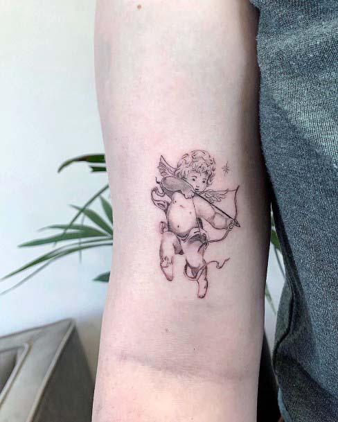 Womens Pretty Angel Tattoo On Arms