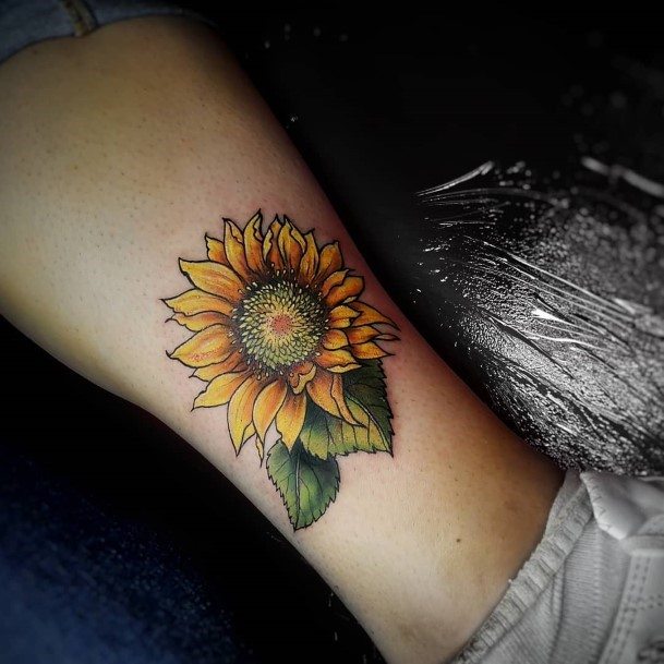 Womens Pretty Sunflower Tattoo