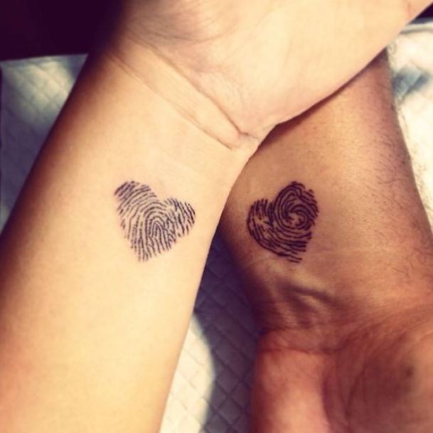 Womens Print Heart Tattoo Matching