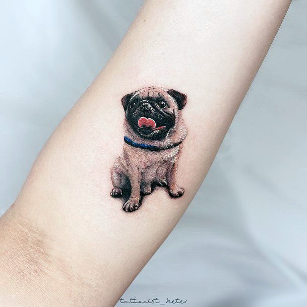 Womens Pug Dog Tattoo Hands