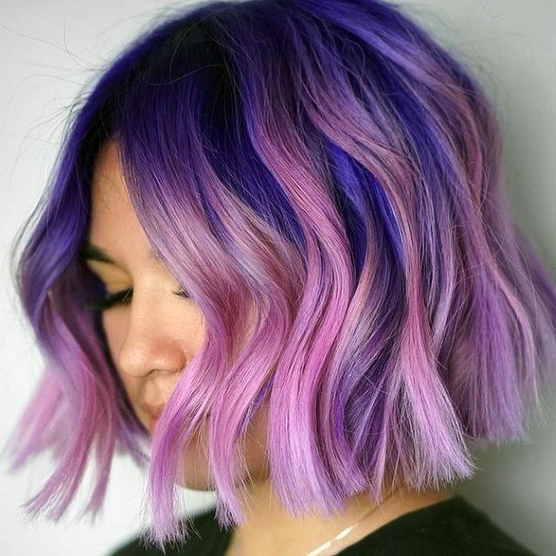 Womens Purple Ombre Girly Hairstyles Ideas