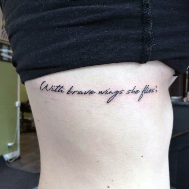 Womens Quote Tattoo On Torso