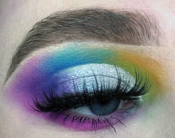 Womens Rainbow Colored Cool Eyeshadow Ideas