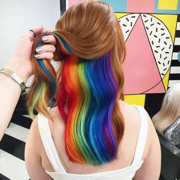 Womens Rainbow Girly Hairstyles Ideas