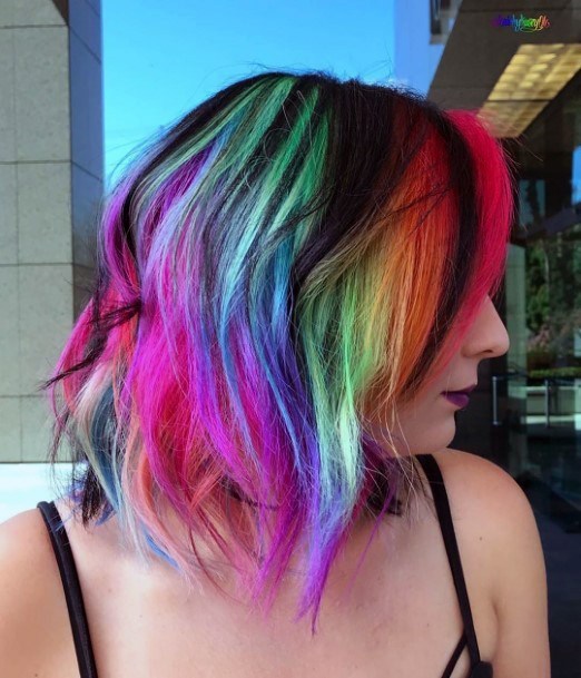 Womens Rainbow Hairstyle Modern