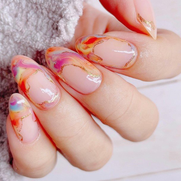 Womens Rainbow Nails