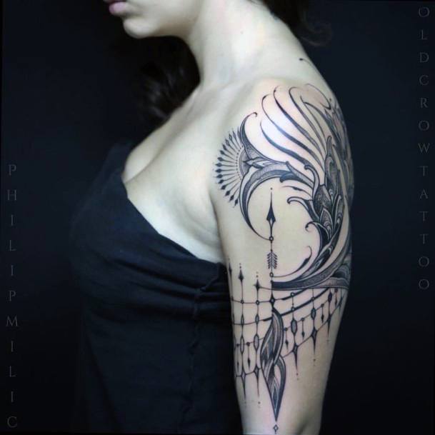 Womens Rare Design Half Sleeve Tattoo
