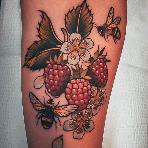 Womens Raspberry Girly Tattoo Designs