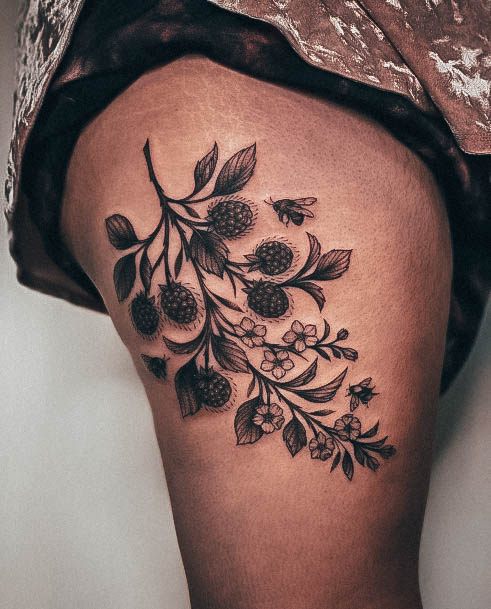 Womens Raspberry Tattoo Design Ideas