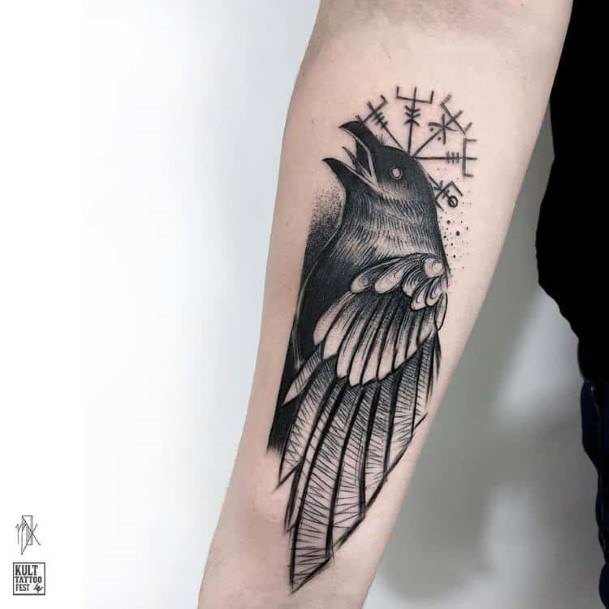 Womens Raven Tattoo Design Ideas