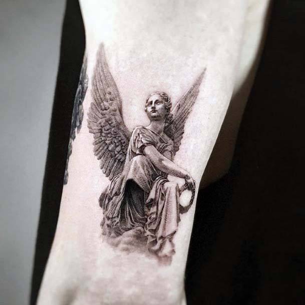 Womens Realistic Angel Tattoo