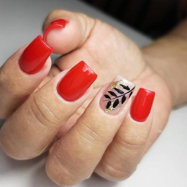 Womens Red And Black Girly Nail Designs