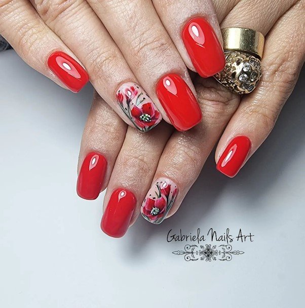 Womens Red And Black Nail Ideas