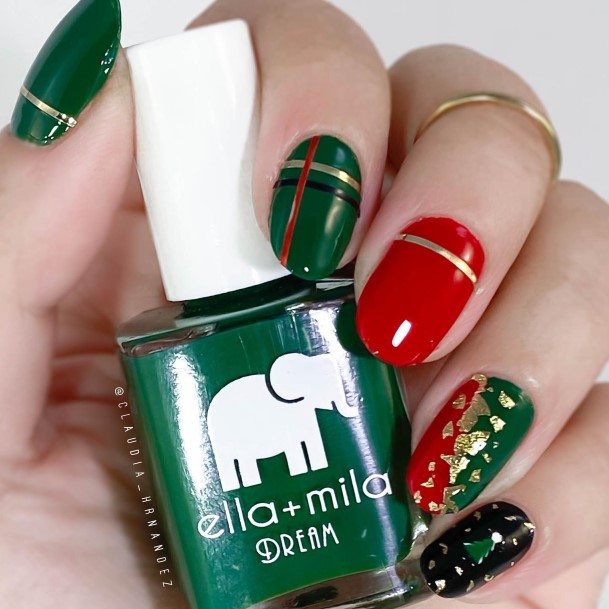 Womens Red And Green Nail Design Ideas