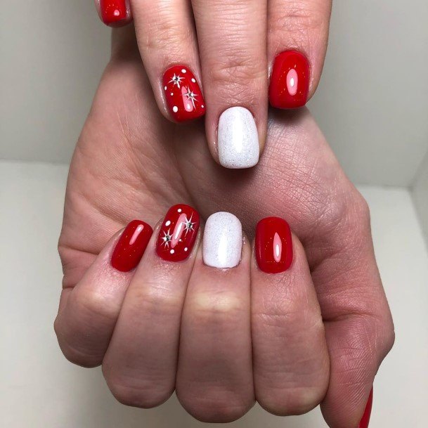 Womens Red And White Nail Design Ideas
