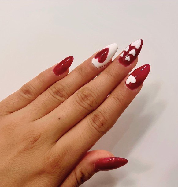 Womens Red And White Super Nail Designs