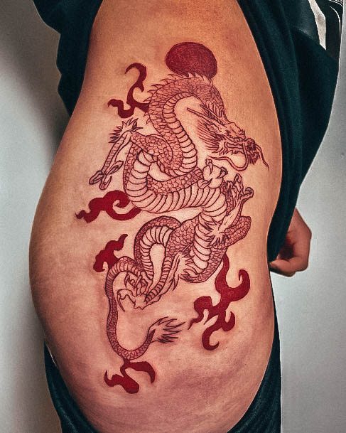 Womens Red Dragon Girly Tattoo Designs