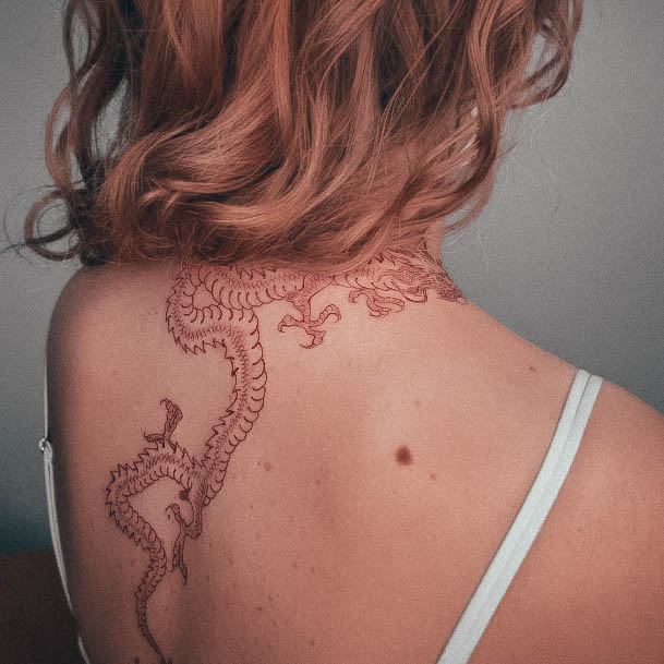 Womens Red Dragon Good Looking Tattoos