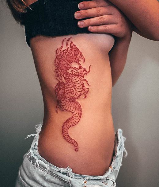 Womens Red Dragon Super Tattoo Designs